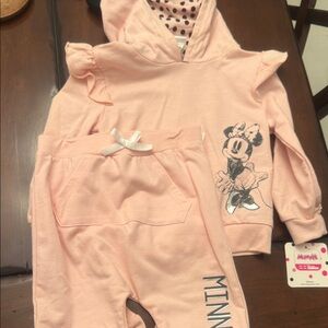 Disney Light Pink Minnie Mouse Hoodie and Joggers Set